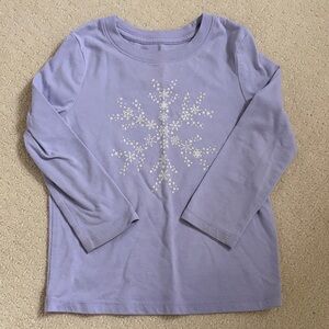 Cat & Jack Lavender Long-Sleeve Snowflake Tee